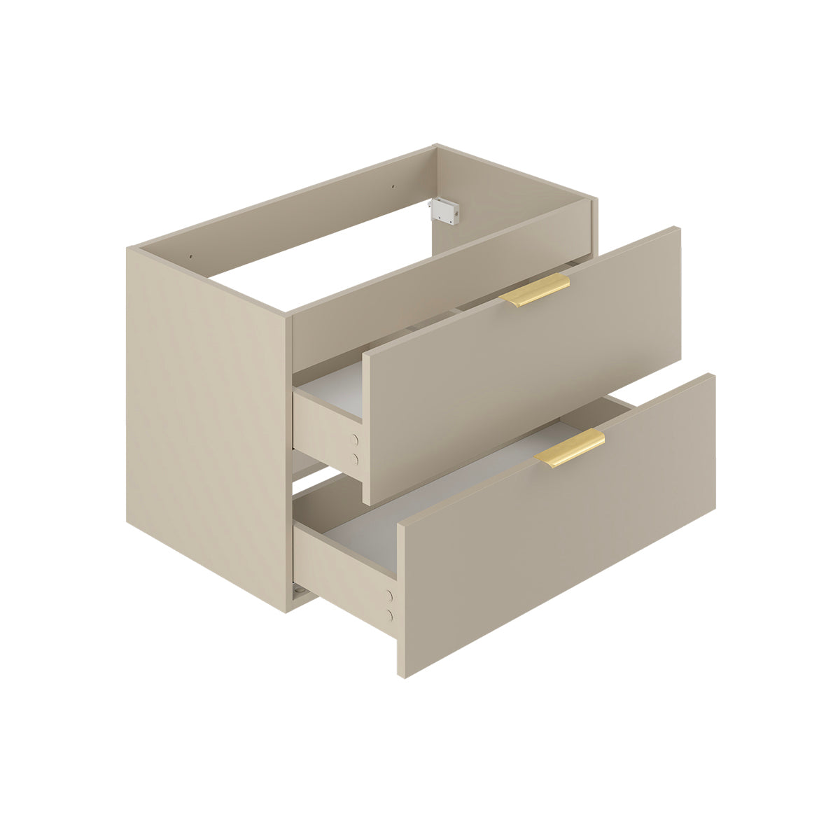 Meuble sous-vasque 80cm plan de toilette Astrid Cachemire et bois - vue 3