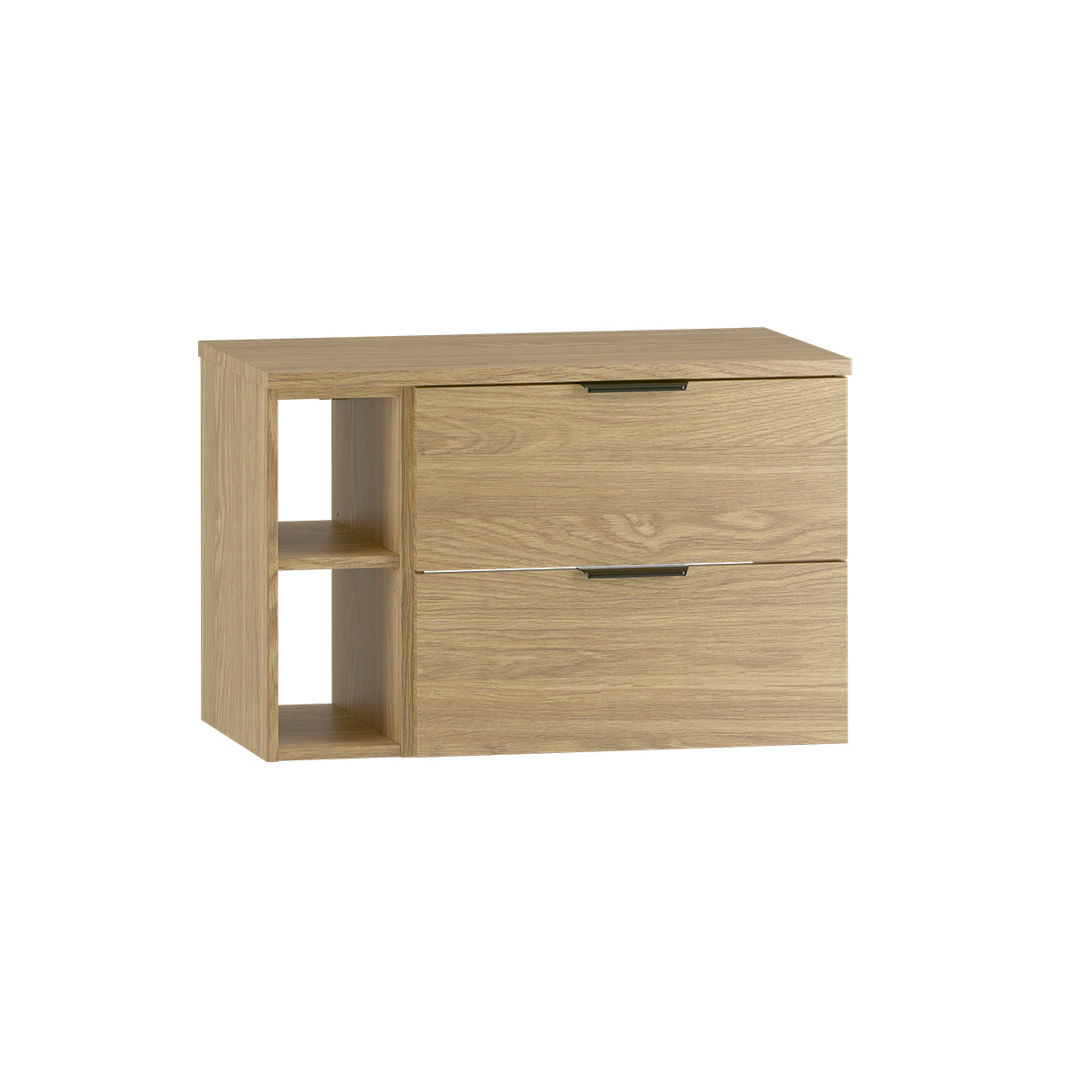 Meuble sous-vasque 80cm 2 niches plan de toilette Astrid Bois