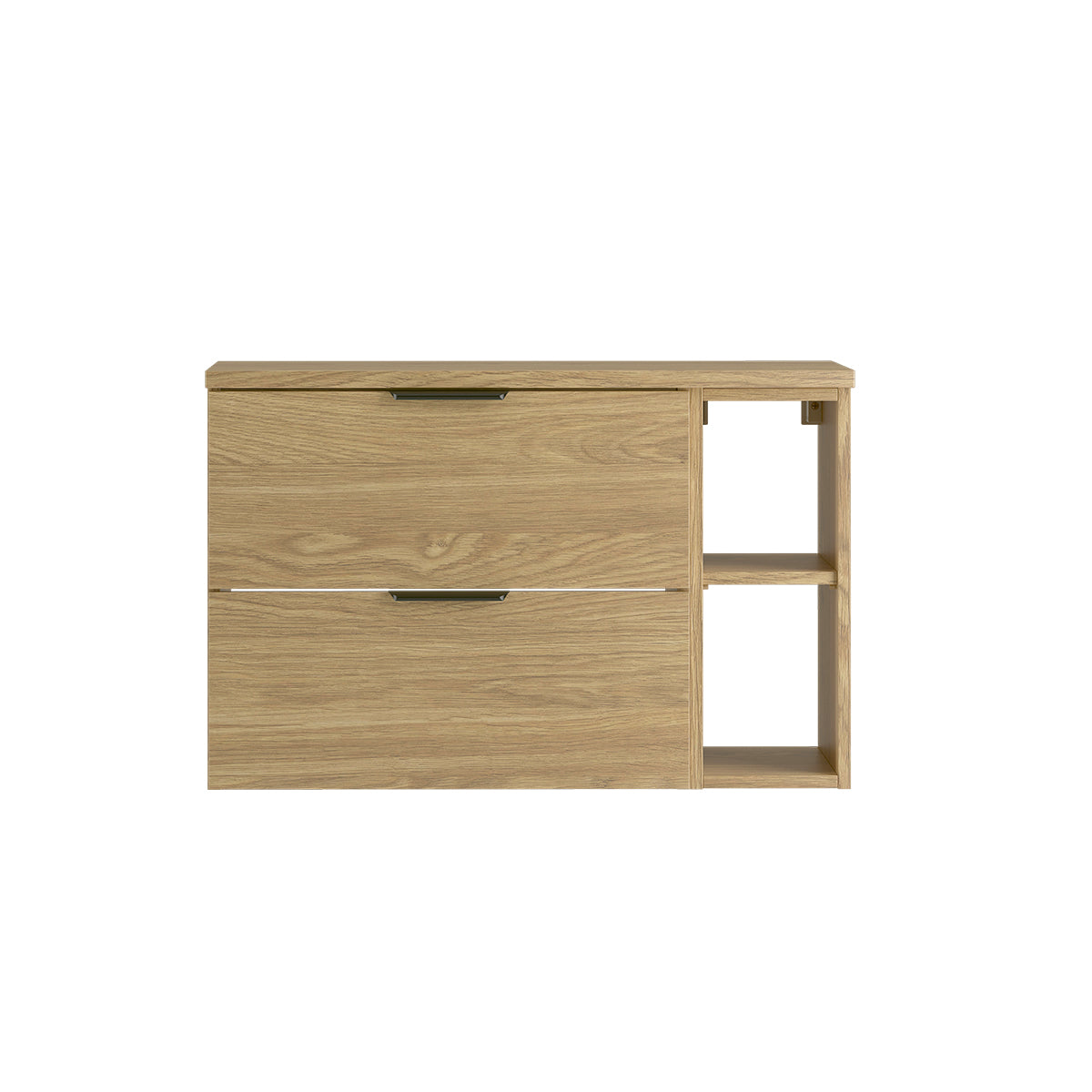 Meuble sous-vasque 80cm 2 niches plan de toilette Astrid Bois - vue 2