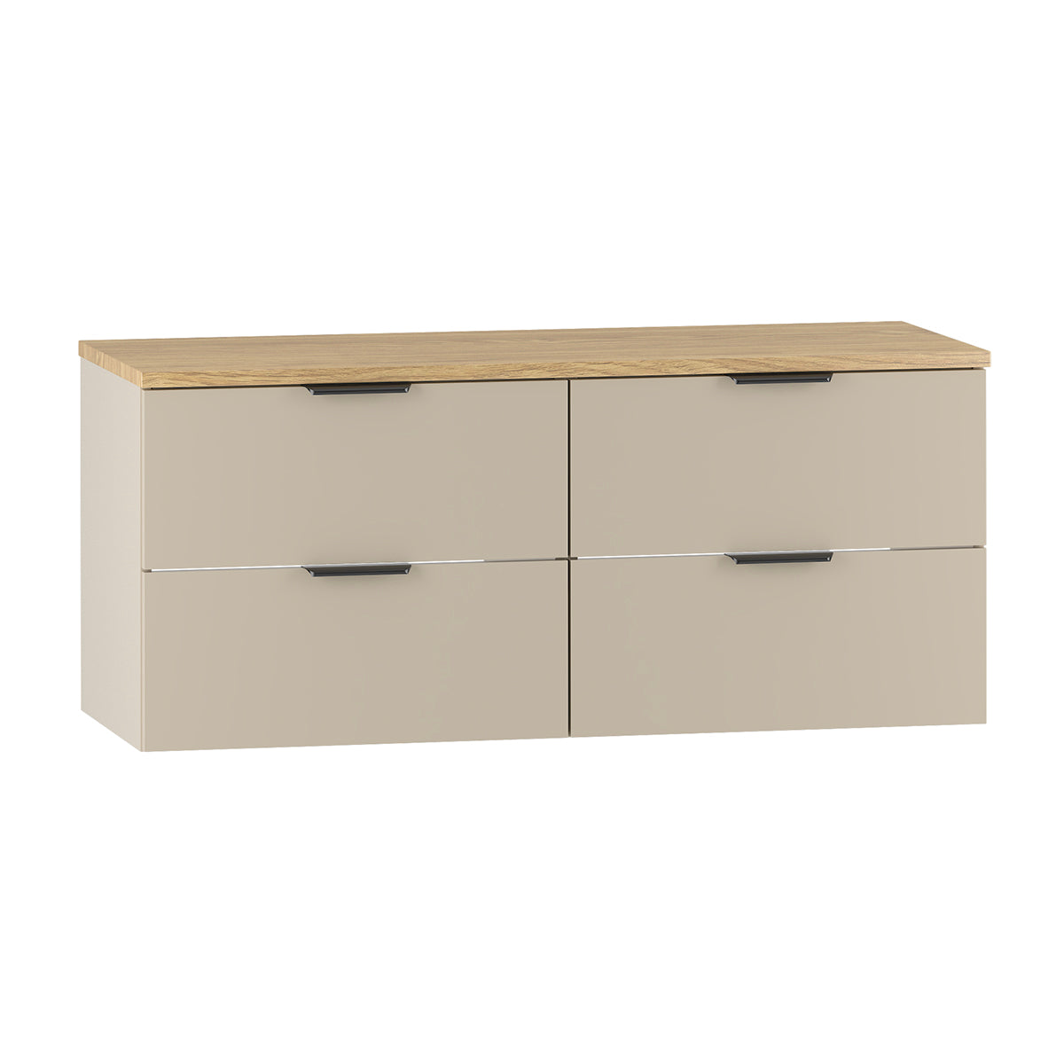 Meuble sous-vasque 120cm plan de toilette Astrid Cachemire et bois