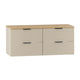 Meuble sous-vasque 120cm plan de toilette Astrid Cachemire et bois