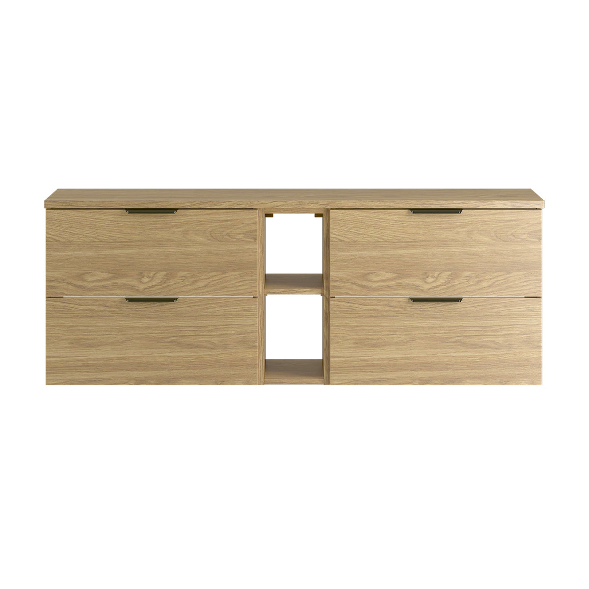Meuble sous-vasque 140cm 2 niches plan de toilette Astrid Bois - vue 2