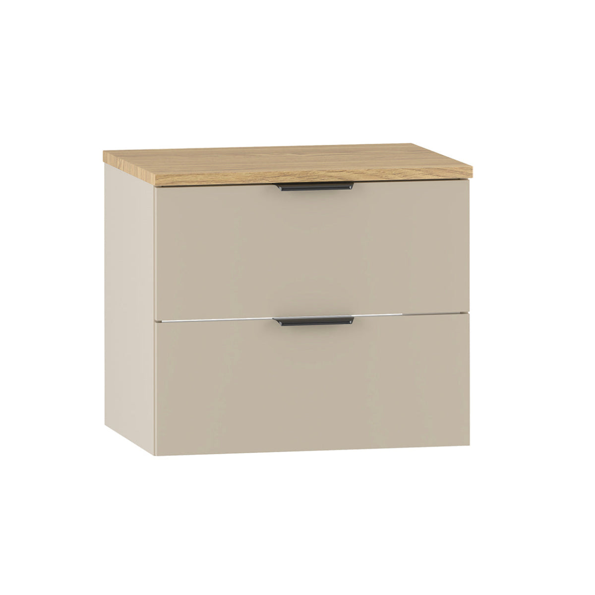 Meuble sous-vasque 60cm plan de toilette Astrid Cachemire et bois