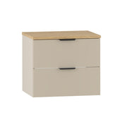 Meuble sous-vasque 60cm plan de toilette Astrid Cachemire et bois