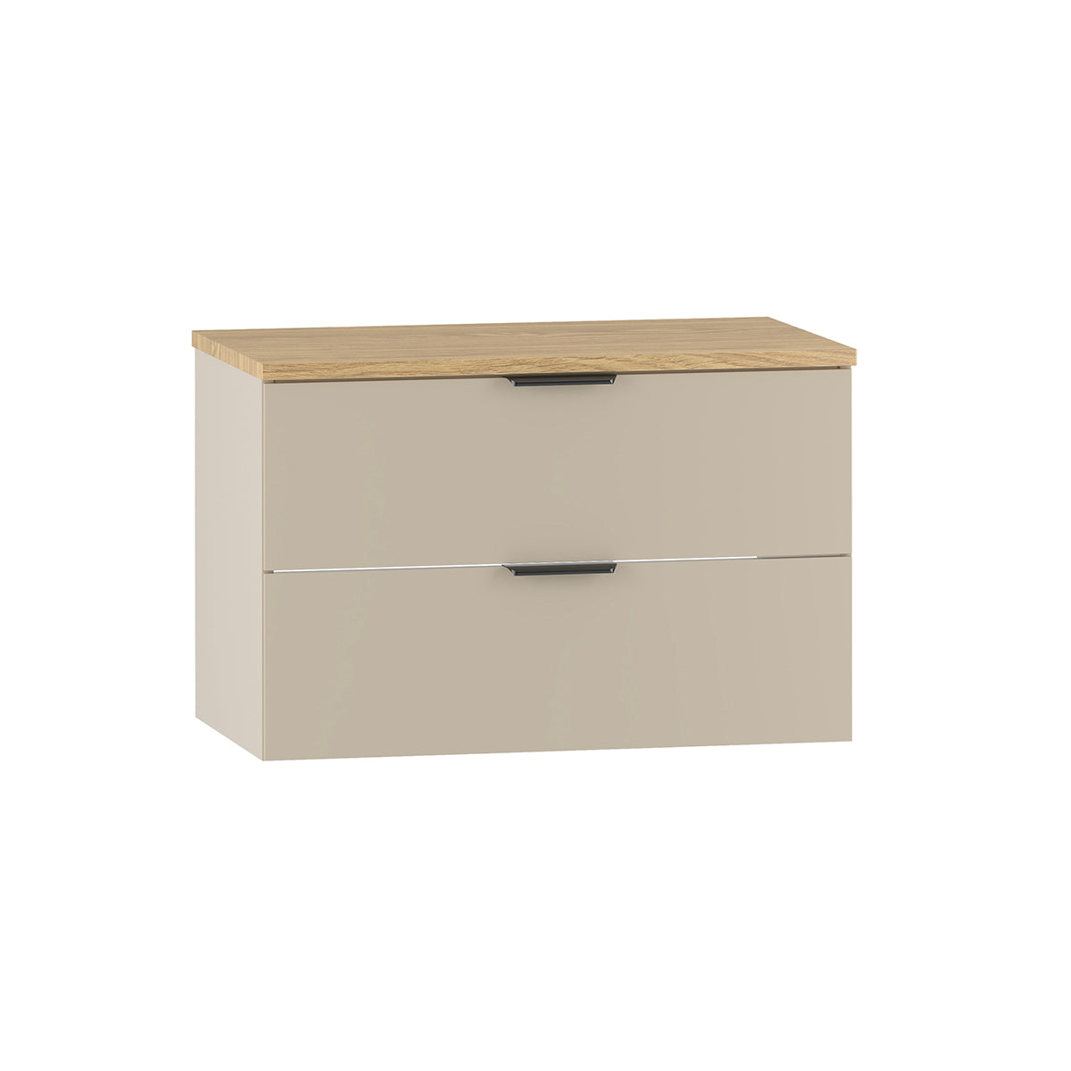 Meuble sous-vasque 80cm plan de toilette Astrid Cachemire et bois