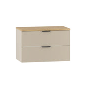 Meuble sous-vasque 80cm plan de toilette Astrid Cachemire et bois