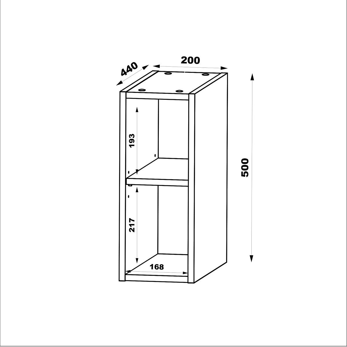 Meuble double vasque 140cm 2 niches Astrid Bois - vue 9