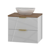 Meuble simple vasque 60cm Aurora Blanc et Bois