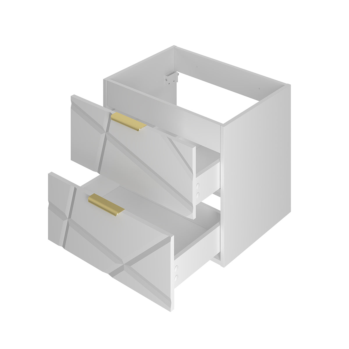 Meuble simple vasque 60cm Aurora Blanc et Bois - vue 2
