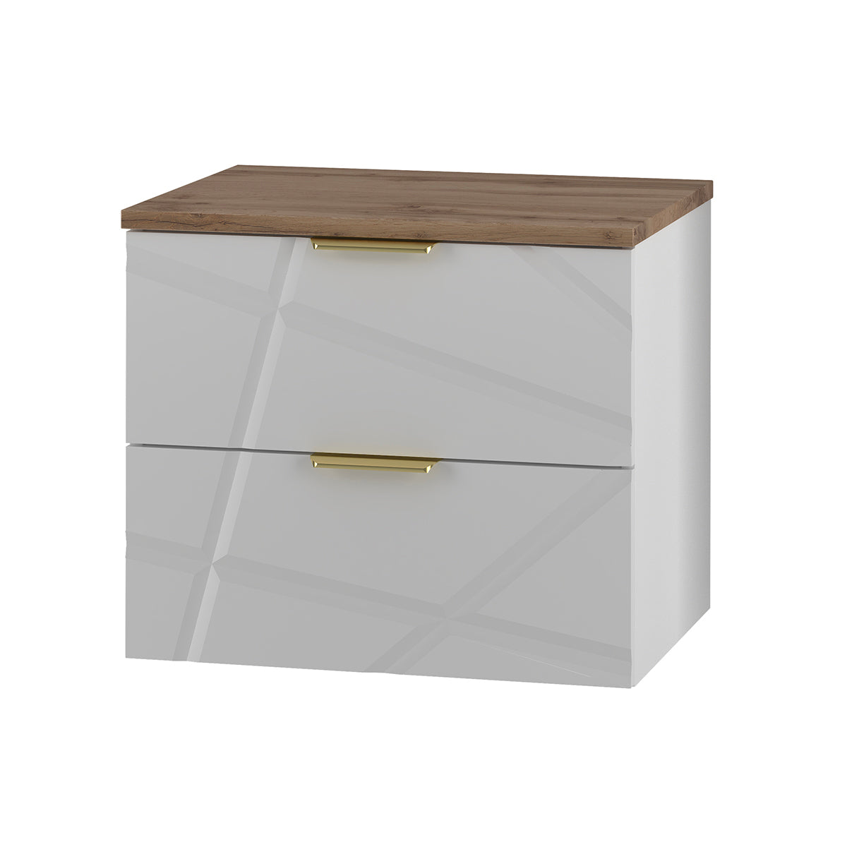Meuble sous-vasque 60cm plan de toilette Aurora Blanc et Bois