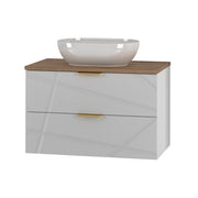 Meuble simple vasque 80cm Aurora Blanc et Bois