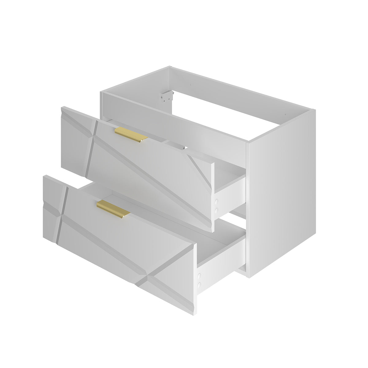 Meuble simple vasque 80cm Aurora Blanc et Bois - vue 2