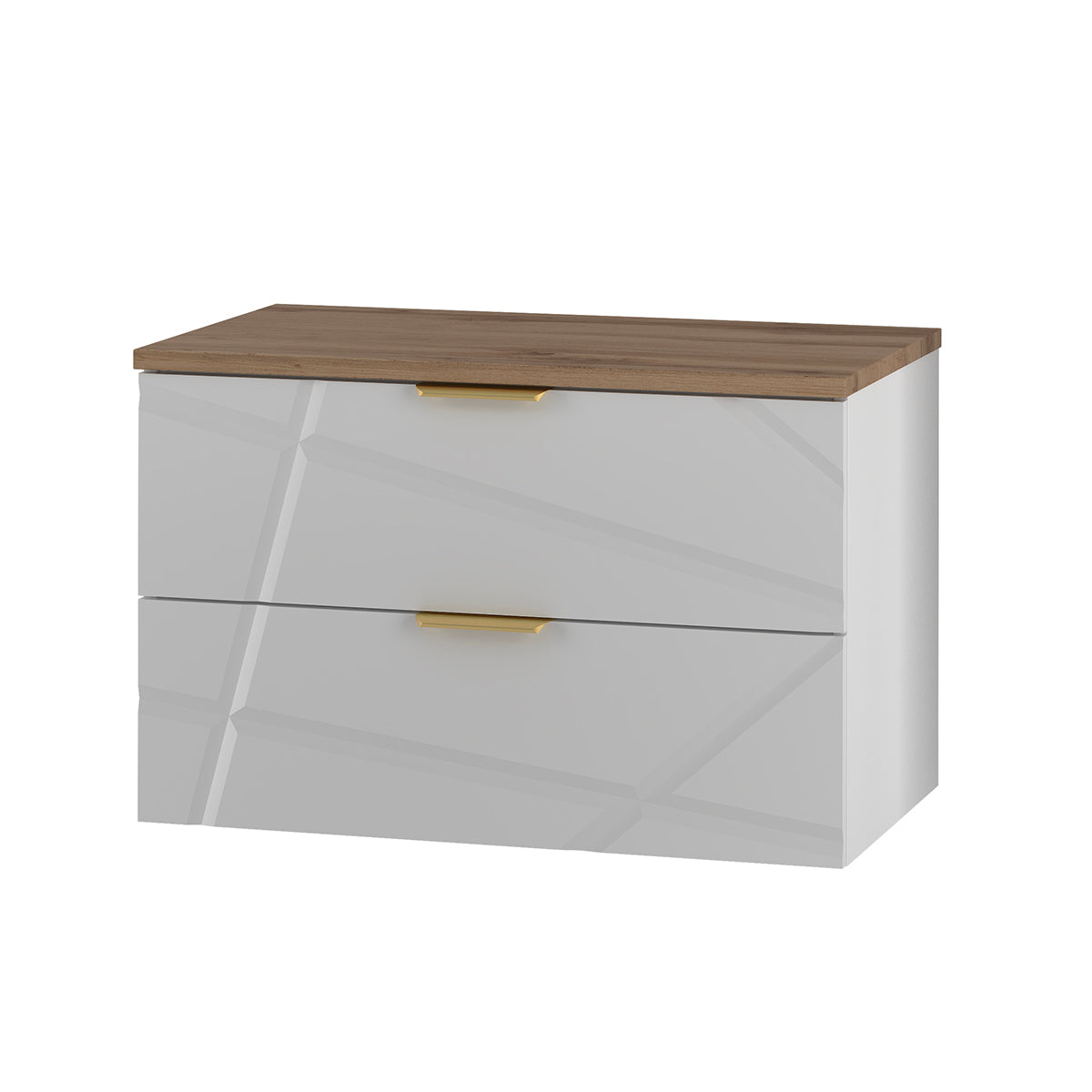 Meuble sous-vasque 80cm plan de toilette Aurora Blanc et Bois