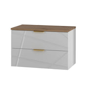 Meuble sous-vasque 80cm plan de toilette Aurora Blanc et Bois