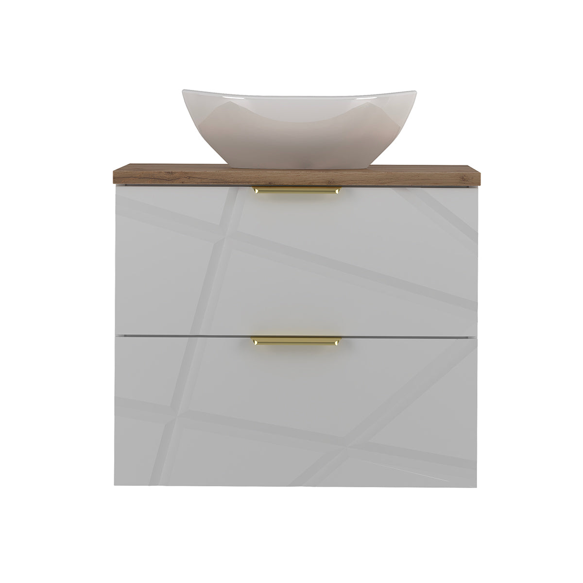 Meuble simple vasque 60cm Aurora Blanc et Bois - vue 3