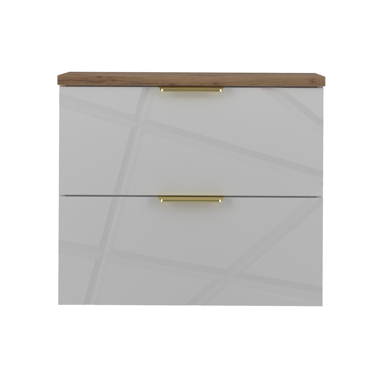 Meuble sous-vasque 60cm plan de toilette Aurora Blanc et Bois - vue 3