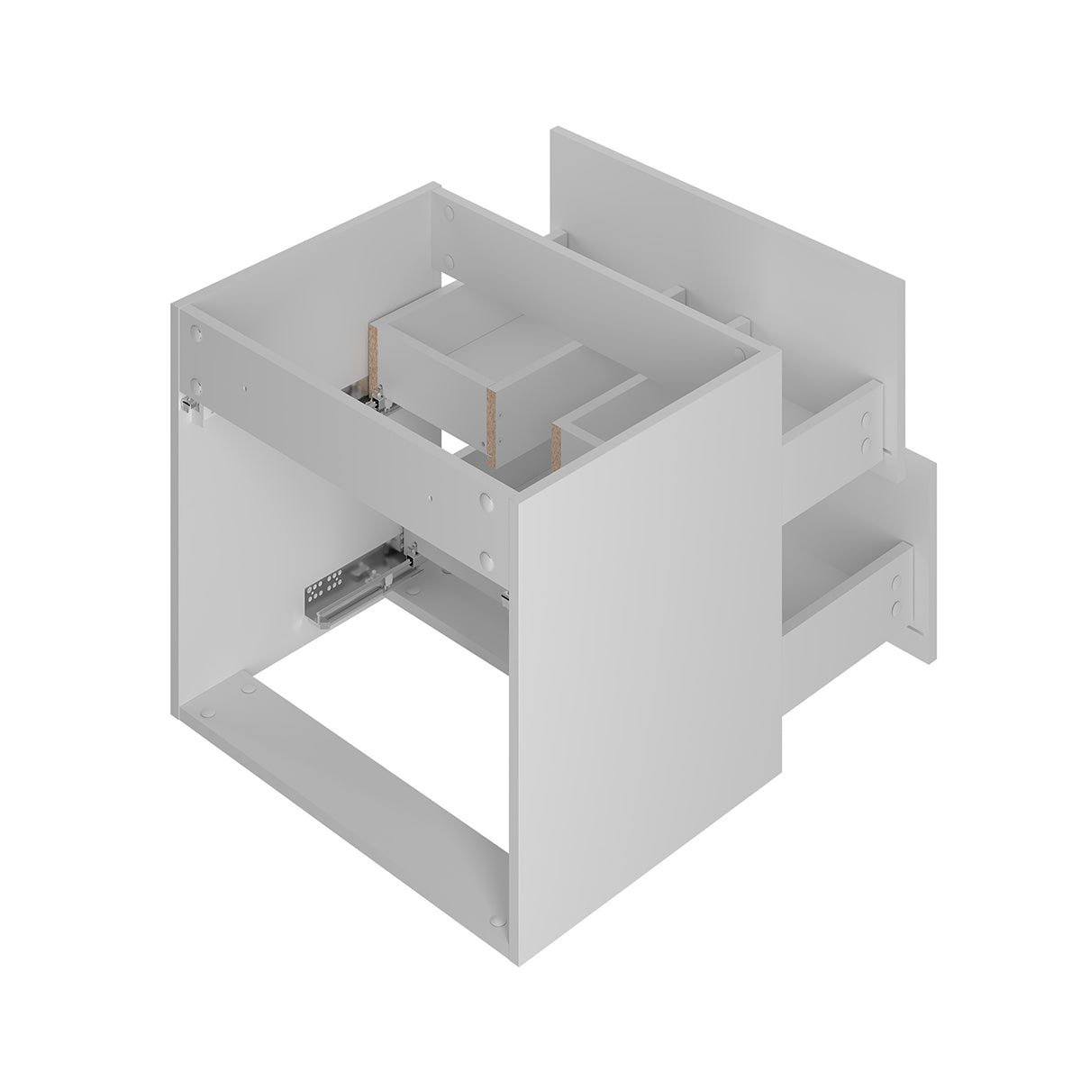 Meuble sous-vasque 60cm plan de toilette Aurora Blanc et Bois - vue 4