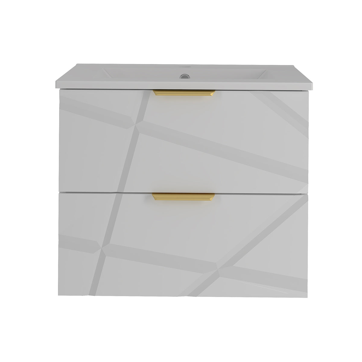 Meuble simple vasque encastrée 60cm Aurora Blanc - vue 3