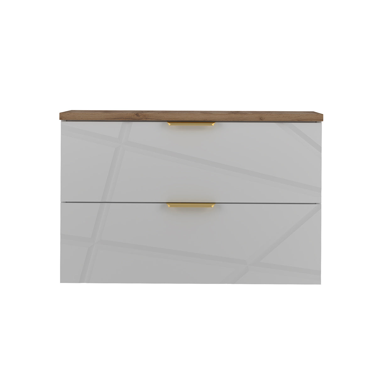 Meuble sous-vasque 80cm plan de toilette Aurora Blanc et Bois - vue 3