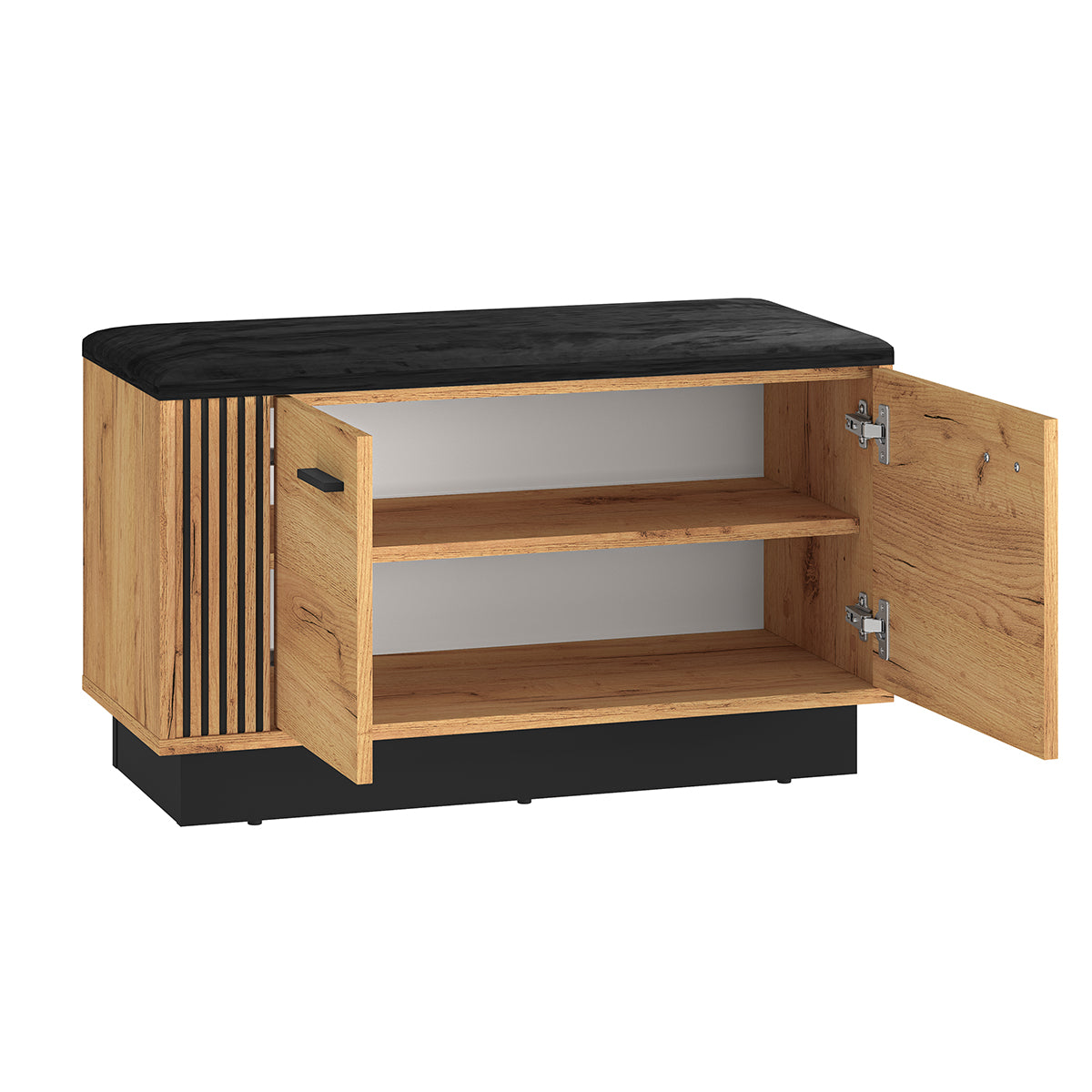Banc meuble à chaussures 2 portes Nilo Bois - vue 2