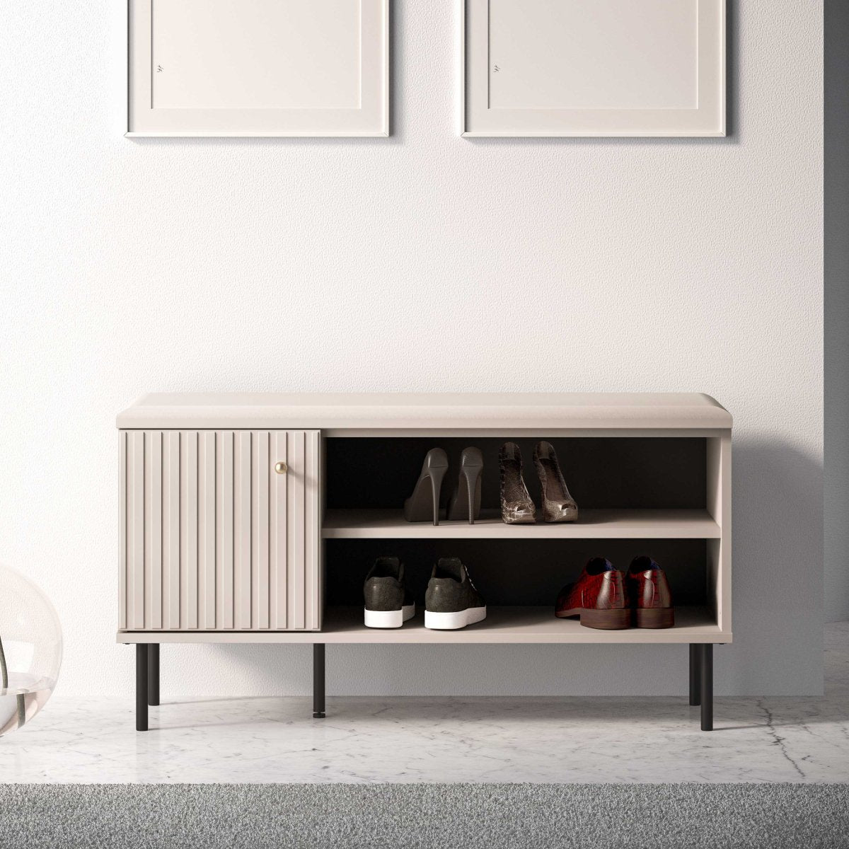 Banc meuble à chaussures 1 porte Nova Cachemire - vue 2