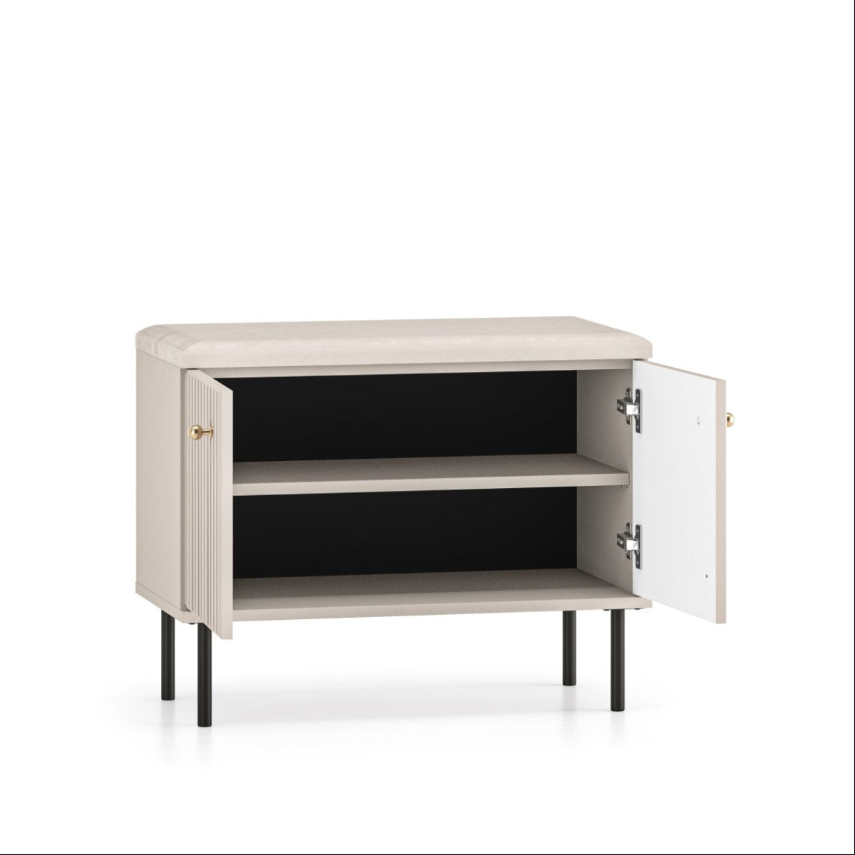 Banc meuble à chaussures 2 portes Nova Cachemire - vue 3