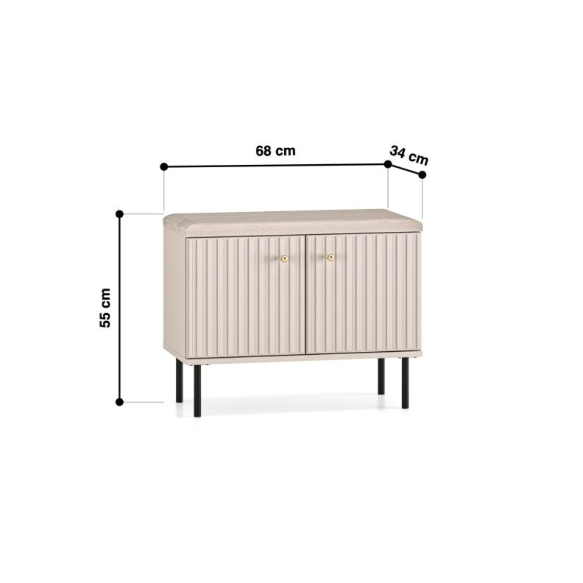 Banc meuble à chaussures 2 portes Nova Cachemire - vue 9