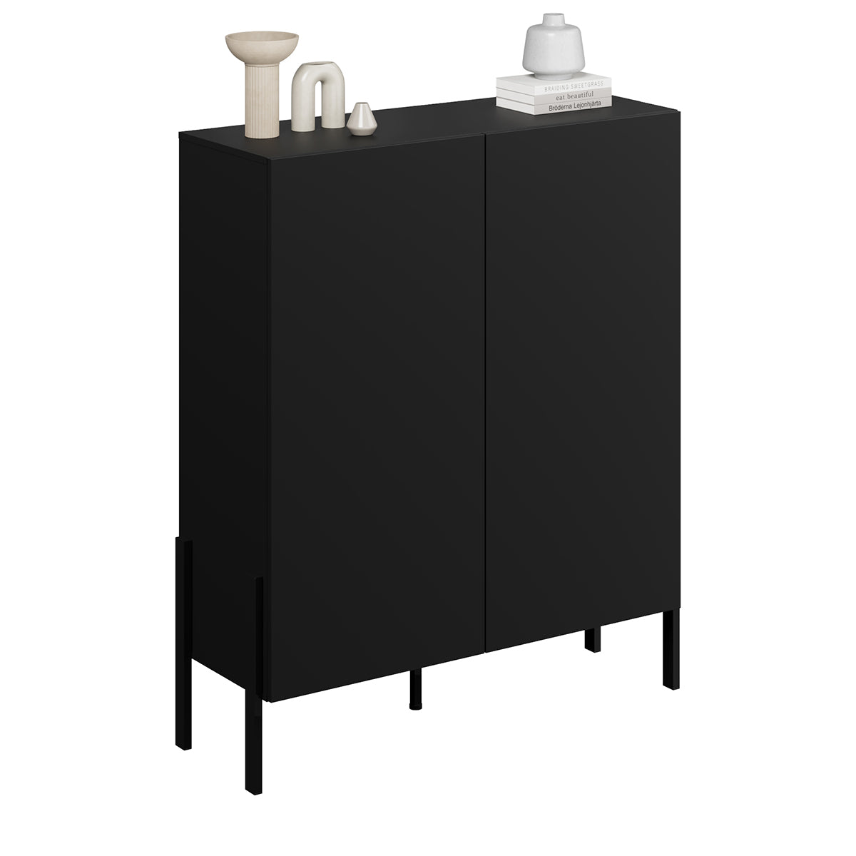 Buffet haut 2 portes Bérénice Noir - vue 4