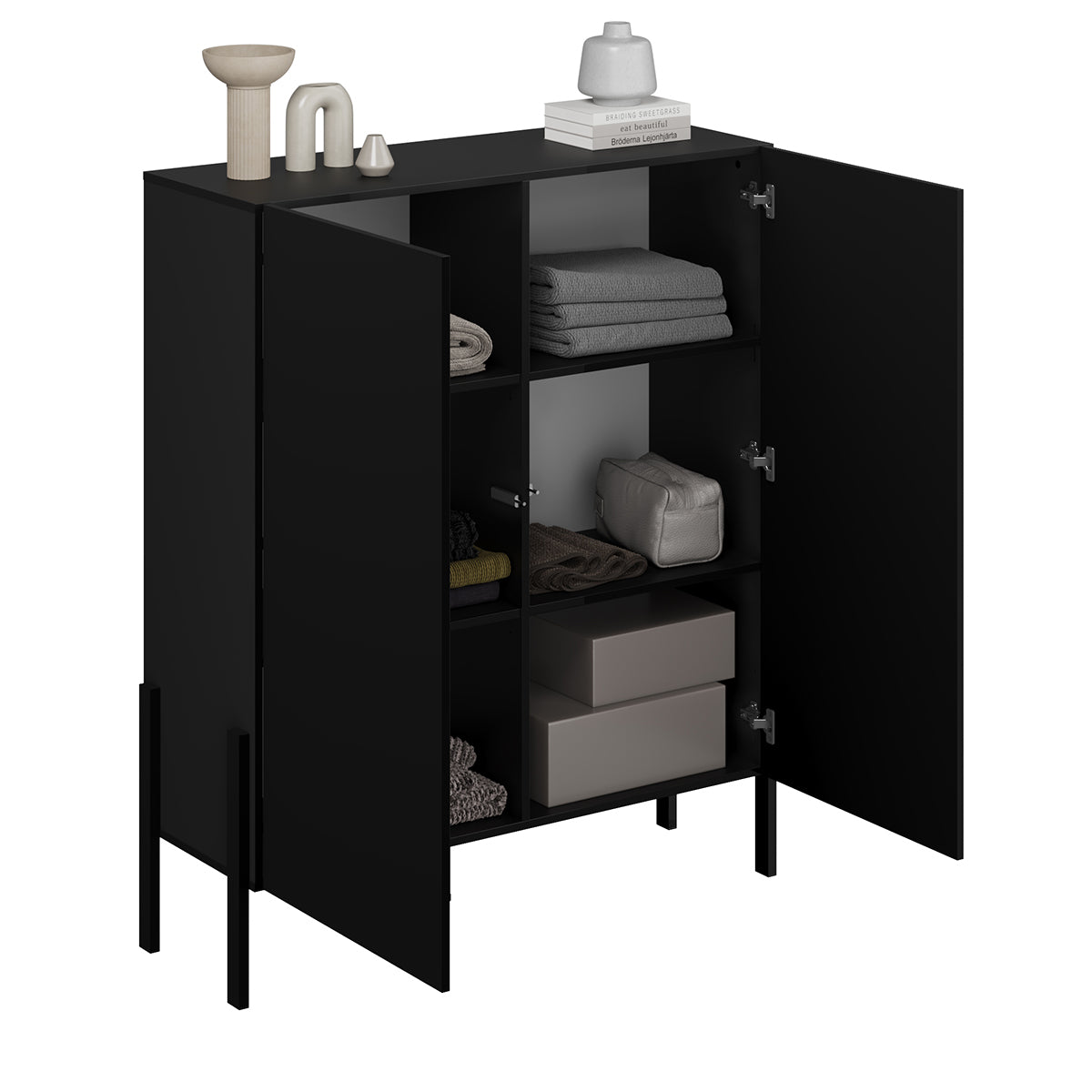 Buffet haut 2 portes Bérénice Noir - vue 6