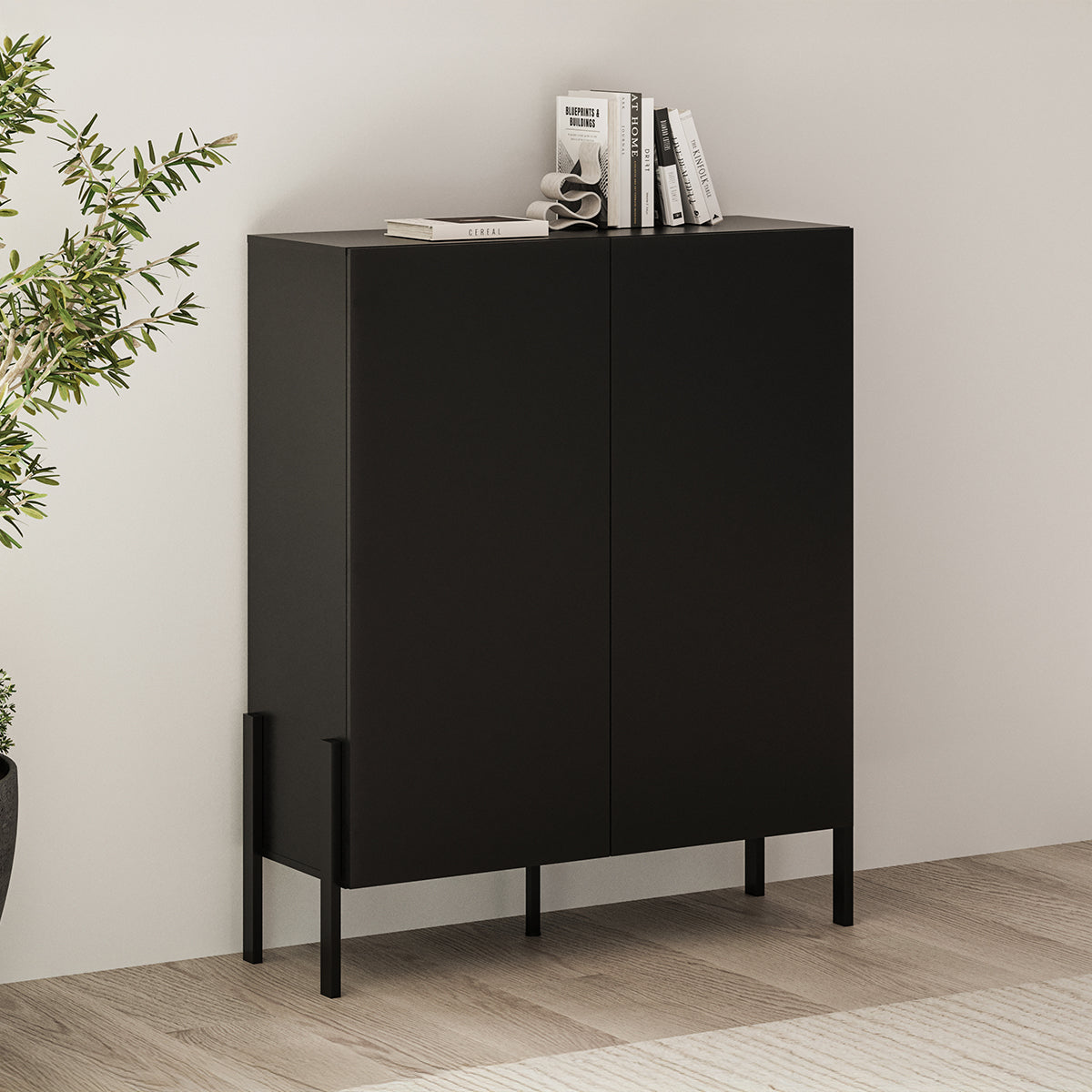 Buffet haut 2 portes Bérénice Noir - vue 3