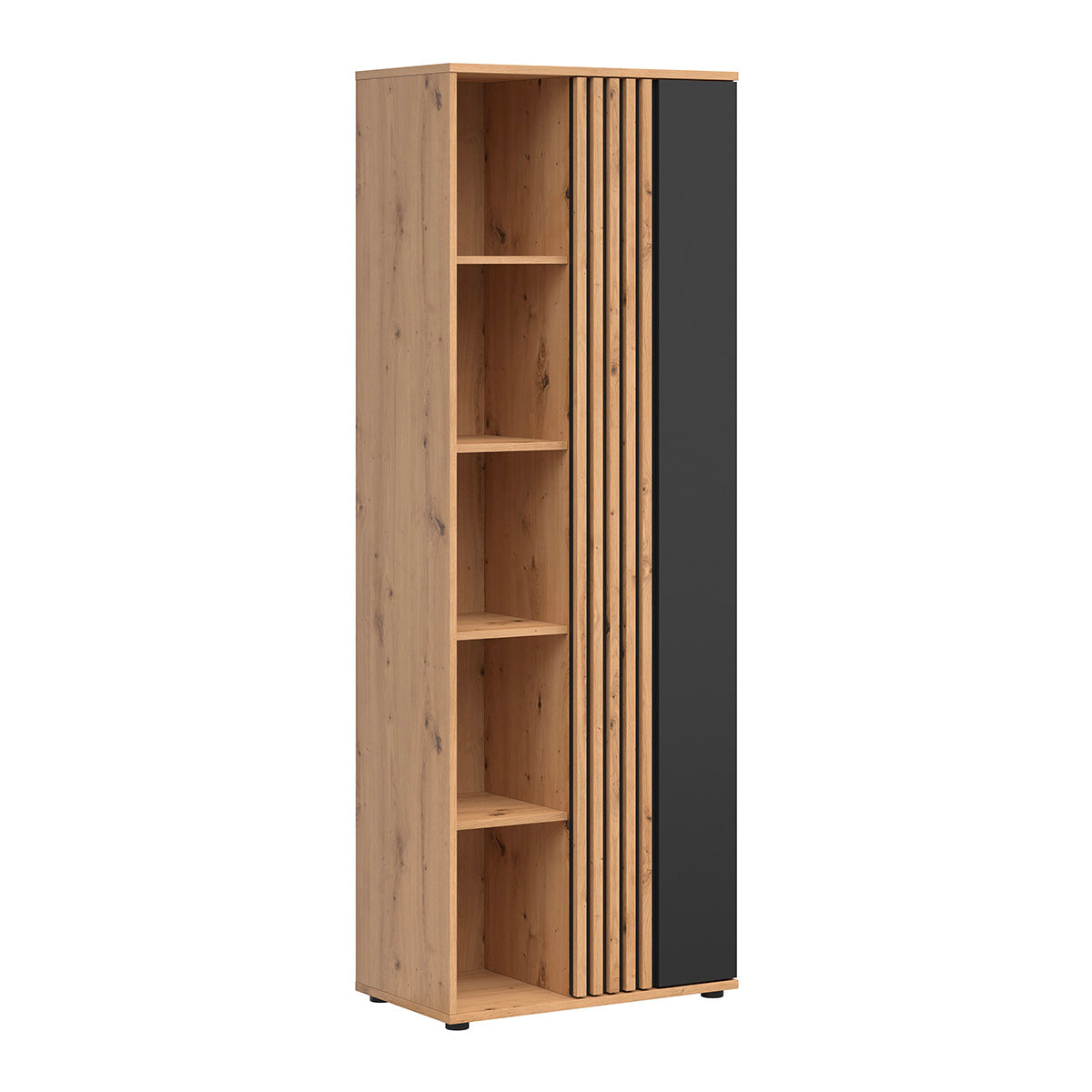 Armoire 1 porte Ezra Bois et Noir