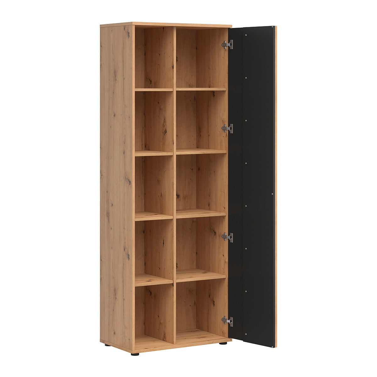 Armoire 1 porte Ezra Bois et Noir - vue 3
