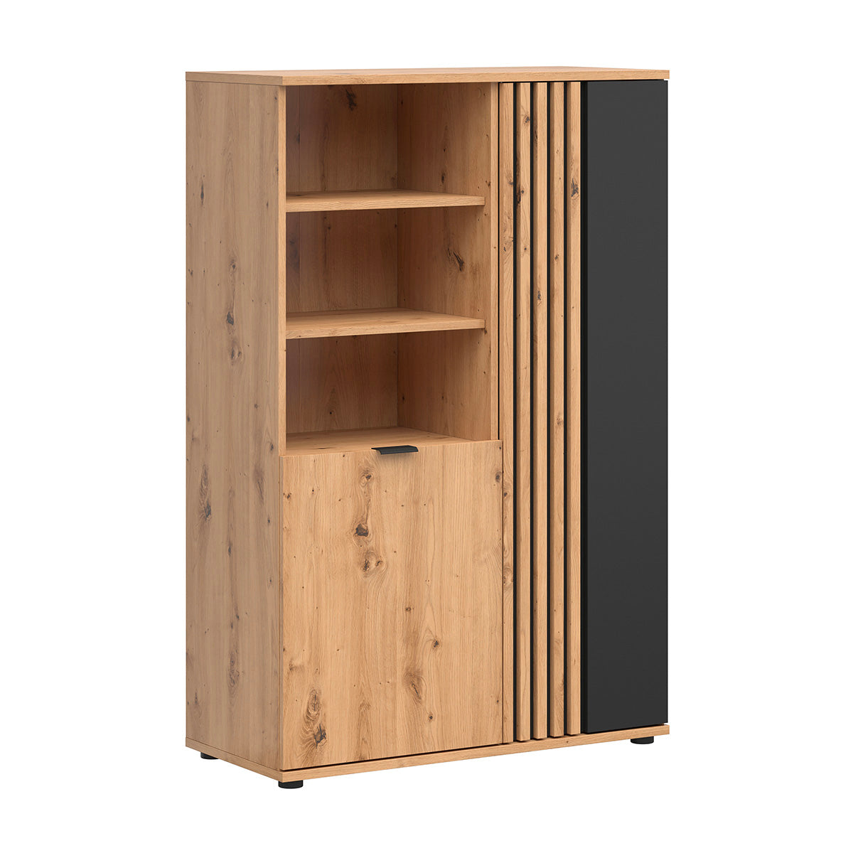 Armoire 2 portes Ezra Bois et Noir