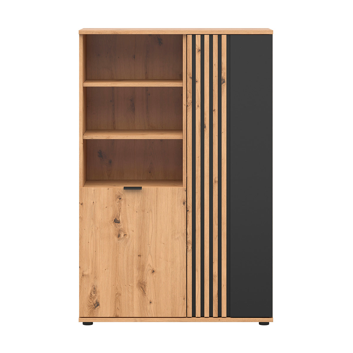 Armoire 2 portes Ezra Bois et Noir - vue 2
