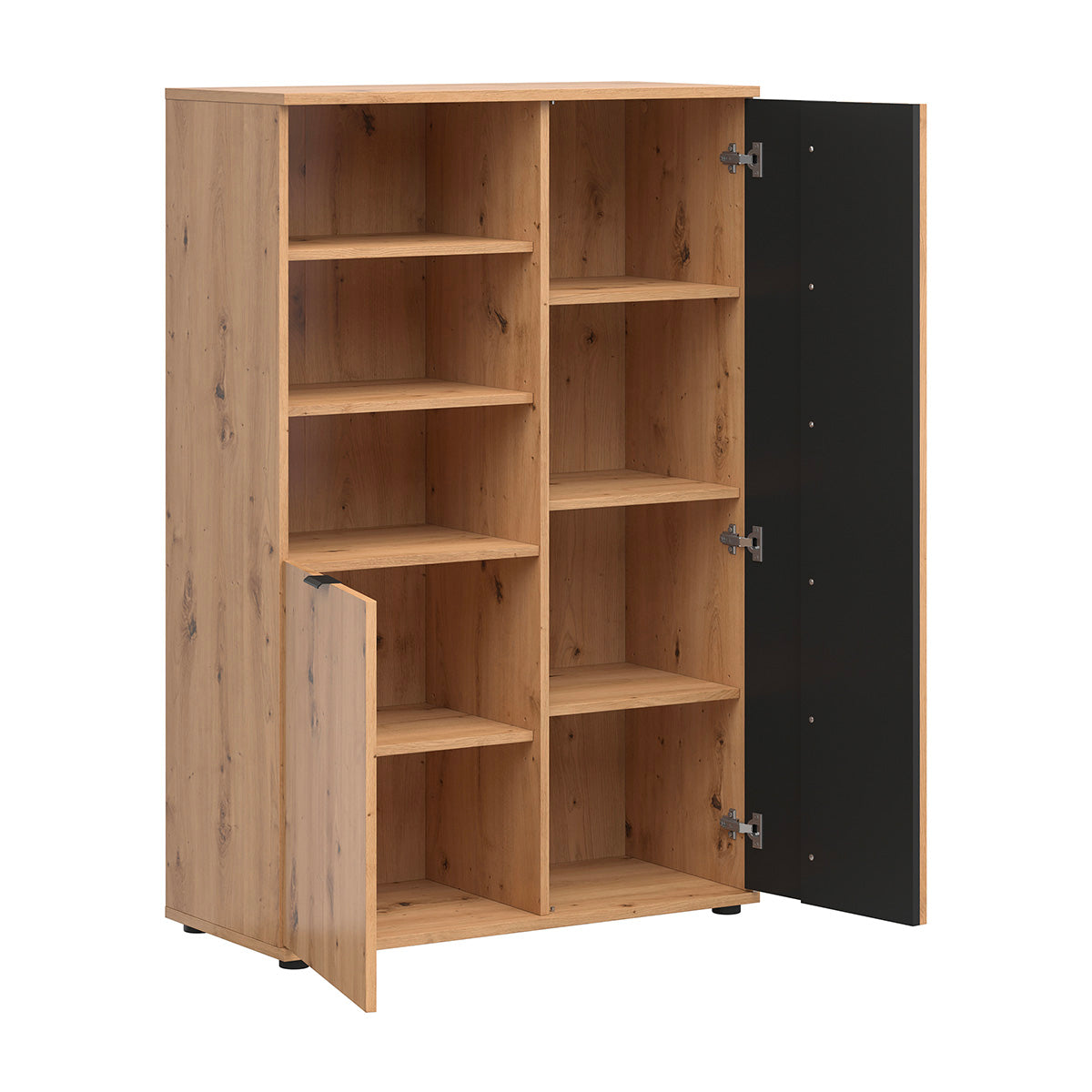 Armoire 2 portes Ezra Bois et Noir - vue 3
