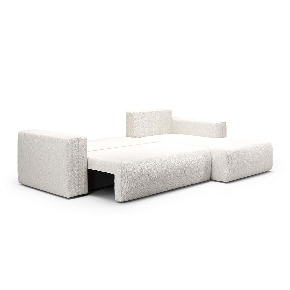 Canapé d'angle convertible droite 3 places coffre Bliss Blanc Cassé - vue 3