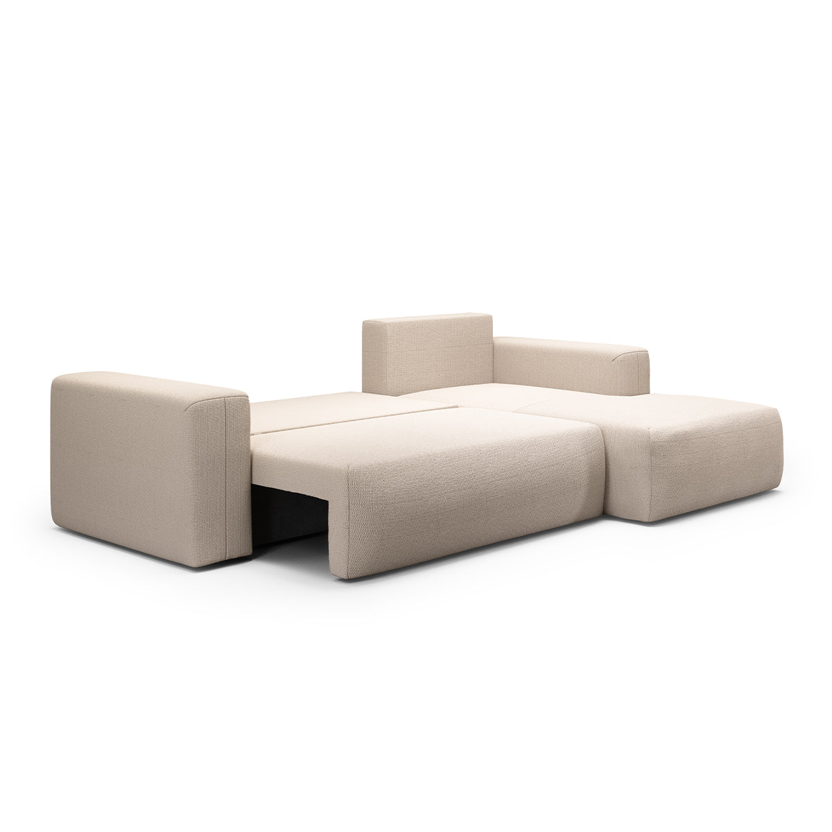 Canapé d'angle convertible droite 3 places coffre Bliss Beige - vue 3