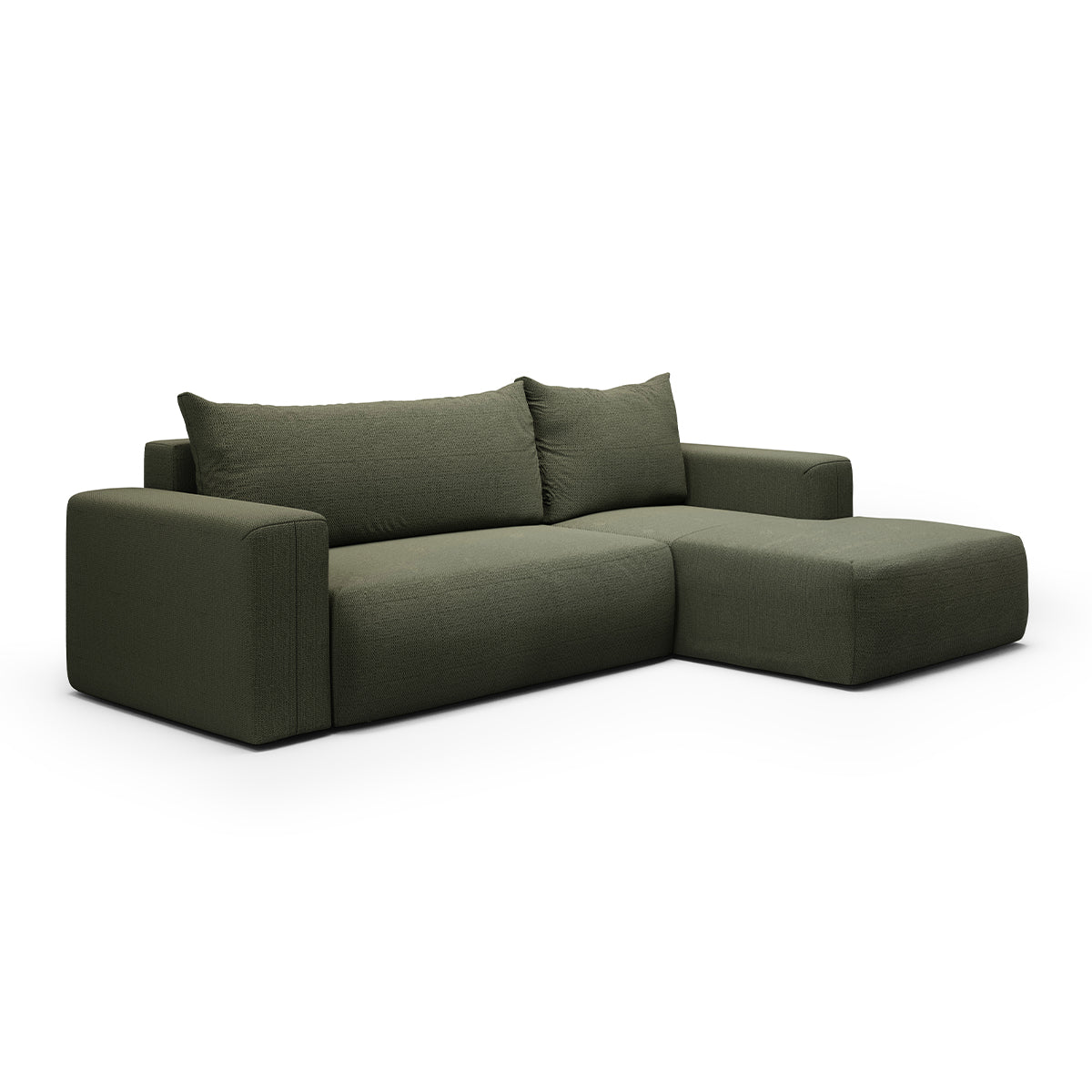 Canapé d'angle convertible droite 3 places coffre Bliss Vert Sapin