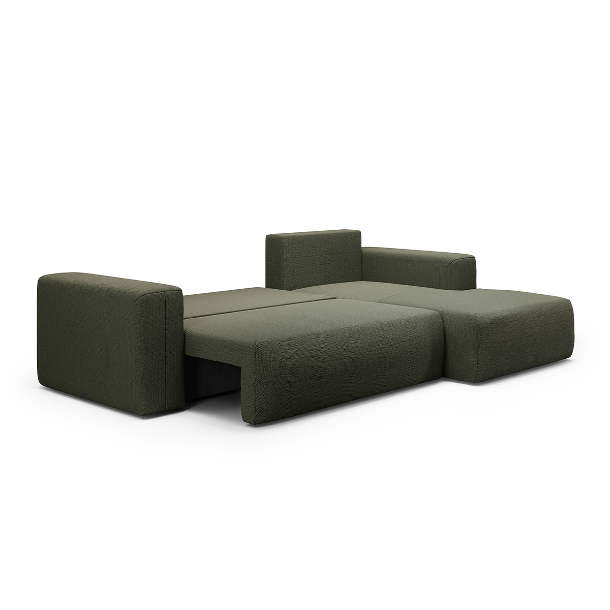 Canapé d'angle convertible droite 3 places coffre Bliss Vert Sapin - vue 3