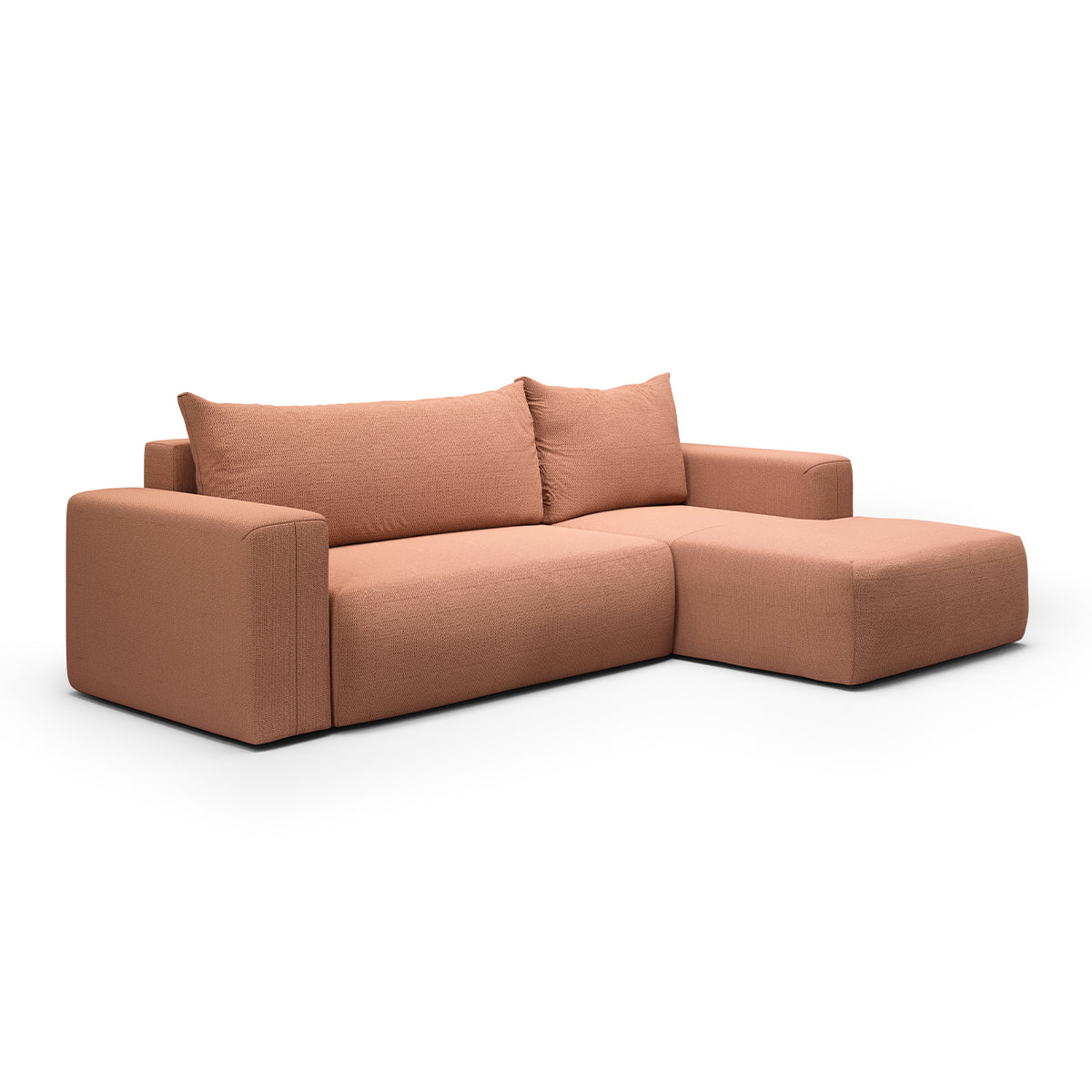 Canapé d'angle convertible droite 3 places coffre Bliss Cuivre