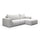 Canapé d'angle convertible droite 3 places coffre Bliss Gris clair