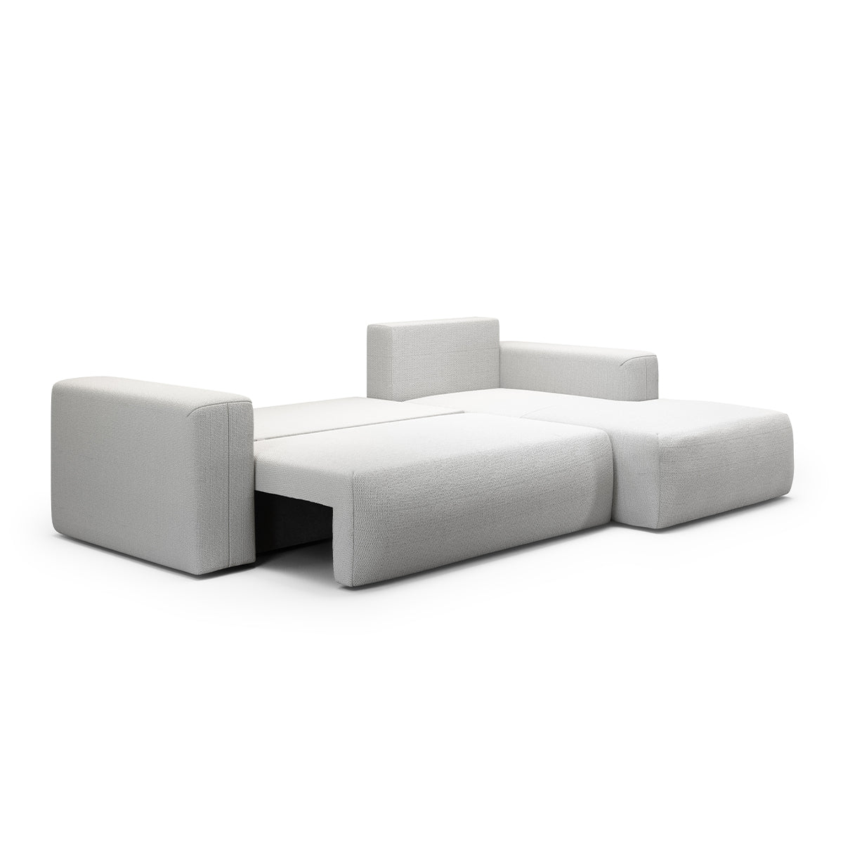 Canapé d'angle convertible droite 3 places coffre Bliss Gris clair - vue 3