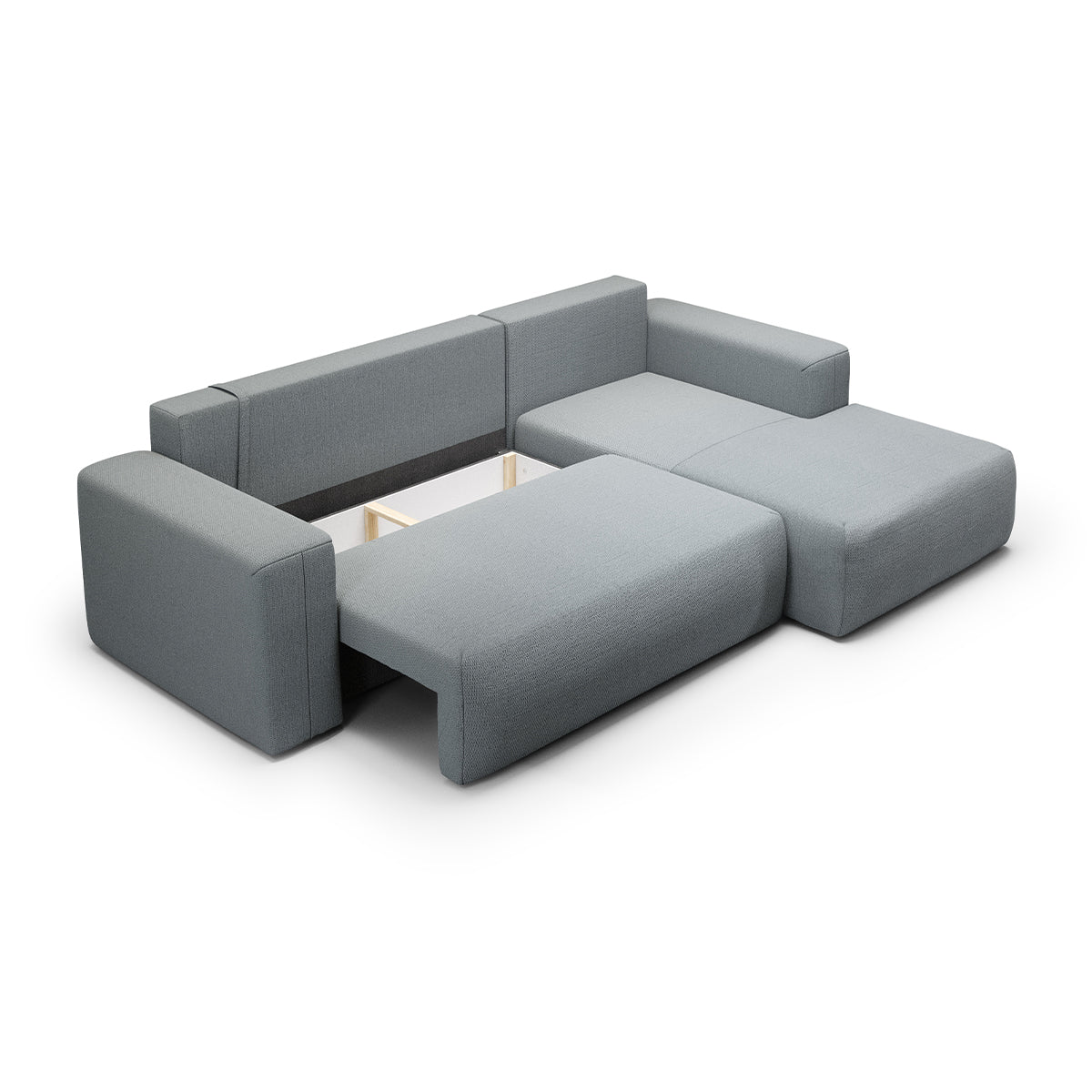 Canapé d'angle convertible droite 3 places coffre Bliss Gris - vue 4