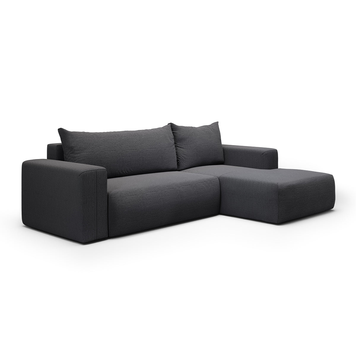 Canapé d'angle convertible droite 3 places coffre Bliss Gris foncé