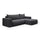 Canapé d'angle convertible droite 3 places coffre Bliss Gris foncé