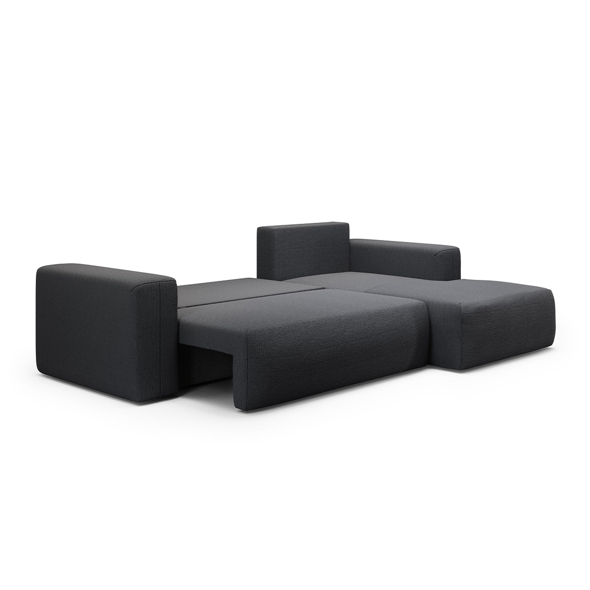 Canapé d'angle convertible droite 3 places coffre Bliss Gris foncé - vue 3