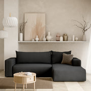 Canapé d'angle convertible droite 3 places coffre Bliss Gris foncé - vue 2