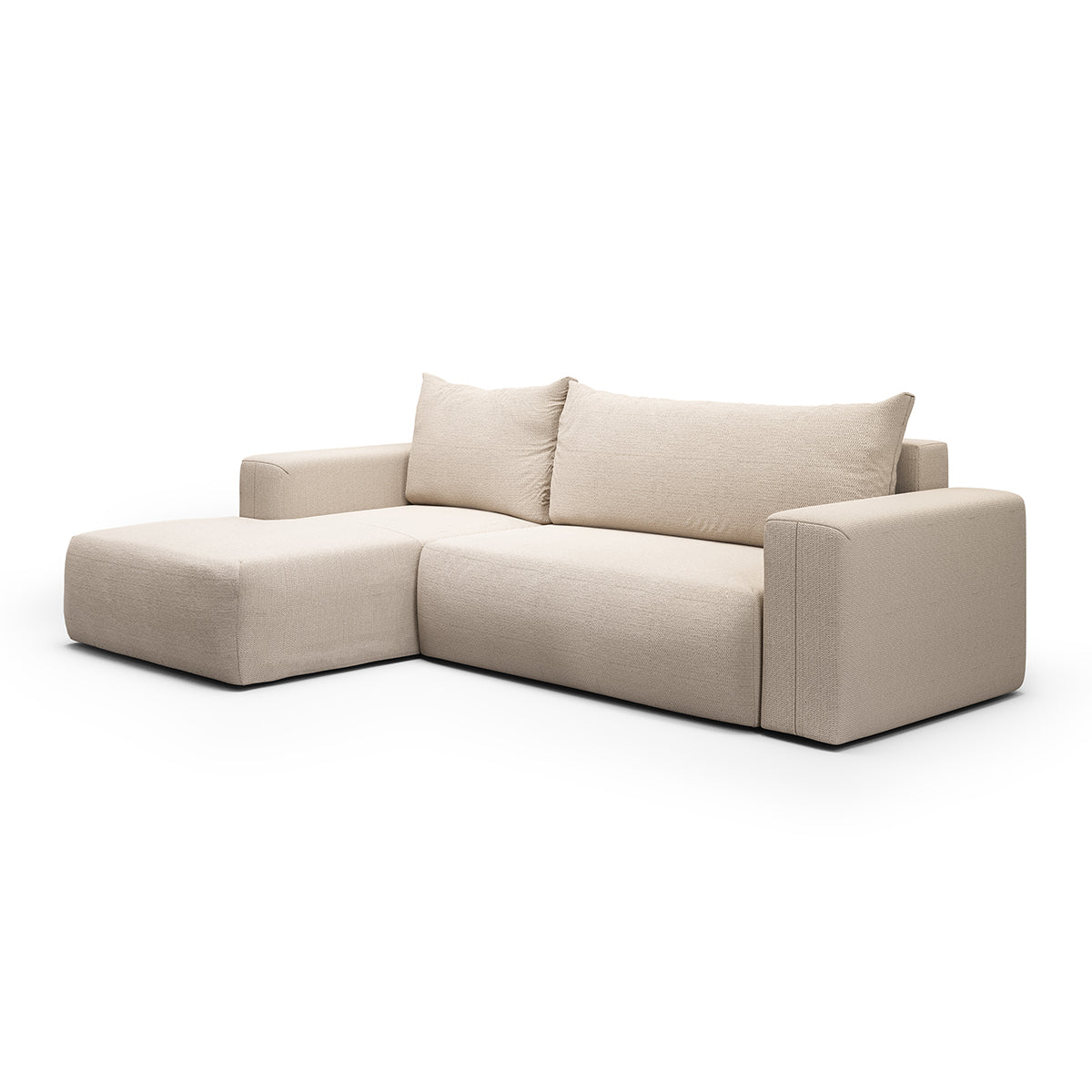 Canapé d'angle convertible gauche 3 places coffre Bliss Beige