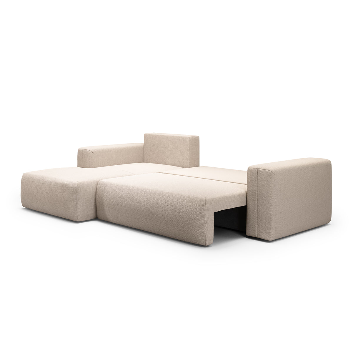 Canapé d'angle convertible gauche 3 places coffre Bliss Beige - vue 3