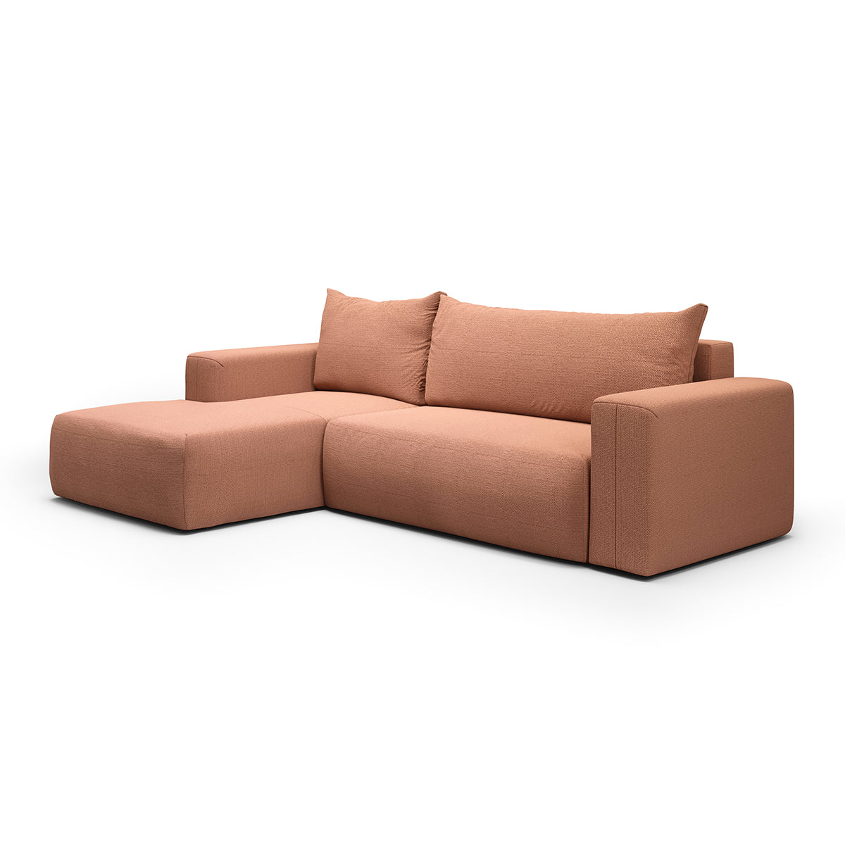 Canapé d'angle convertible gauche 3 places coffre Bliss Cuivre